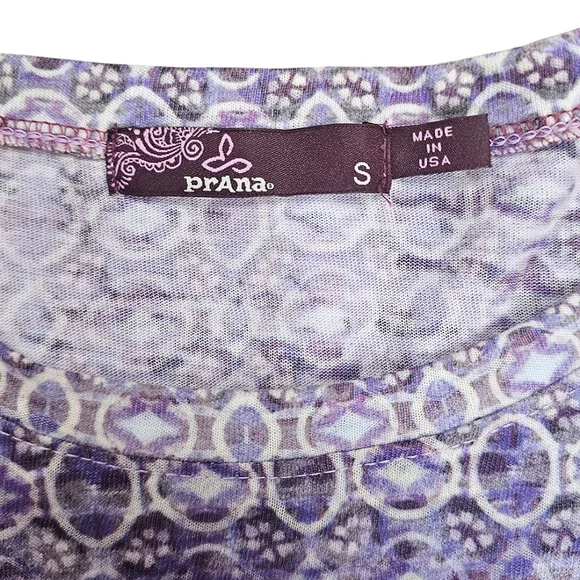 PrAna Lottie Lightweight Pink & Purple Jersey Knit Burnout Tee Size S - Picture 3 of 9